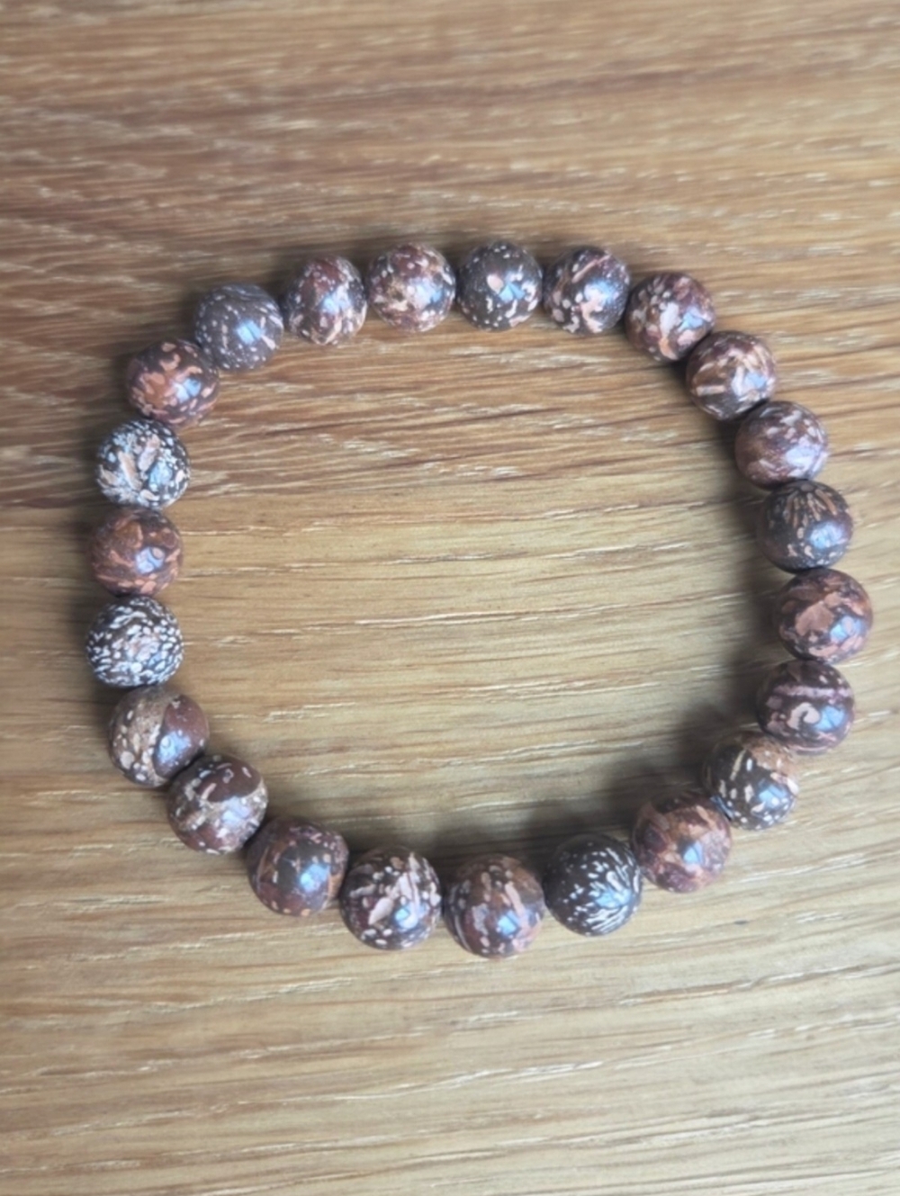 Firework Jasper Beads Bracelet, Stretch, Hand Crafted